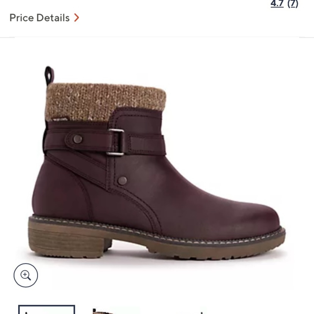 Muk Luks Women's Ankle Boots in Burgundy and Tan